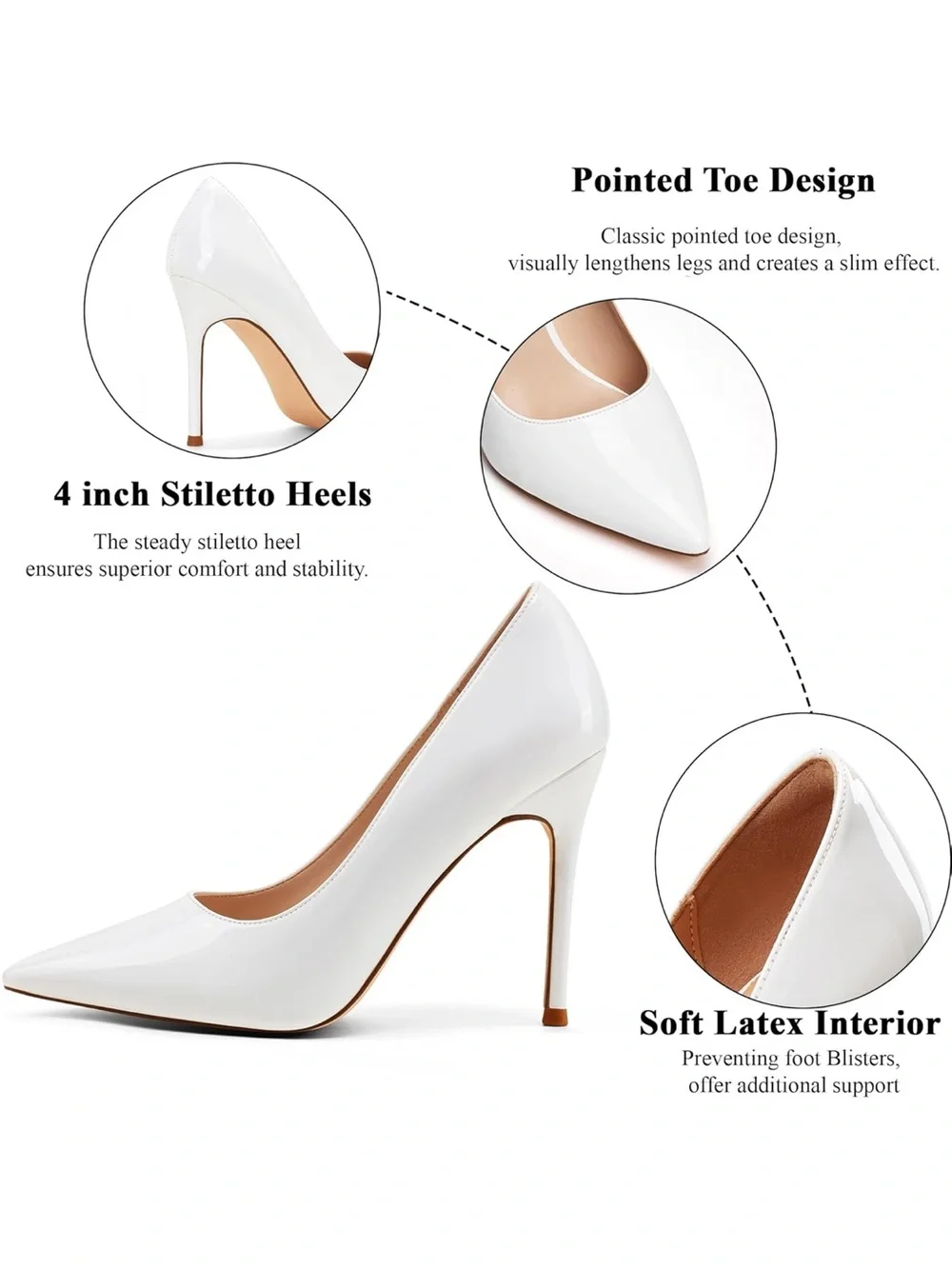 Elisabeth Lang Classic White Patent Pointed-Toe Stiletto Pump - Picture 8 of 9